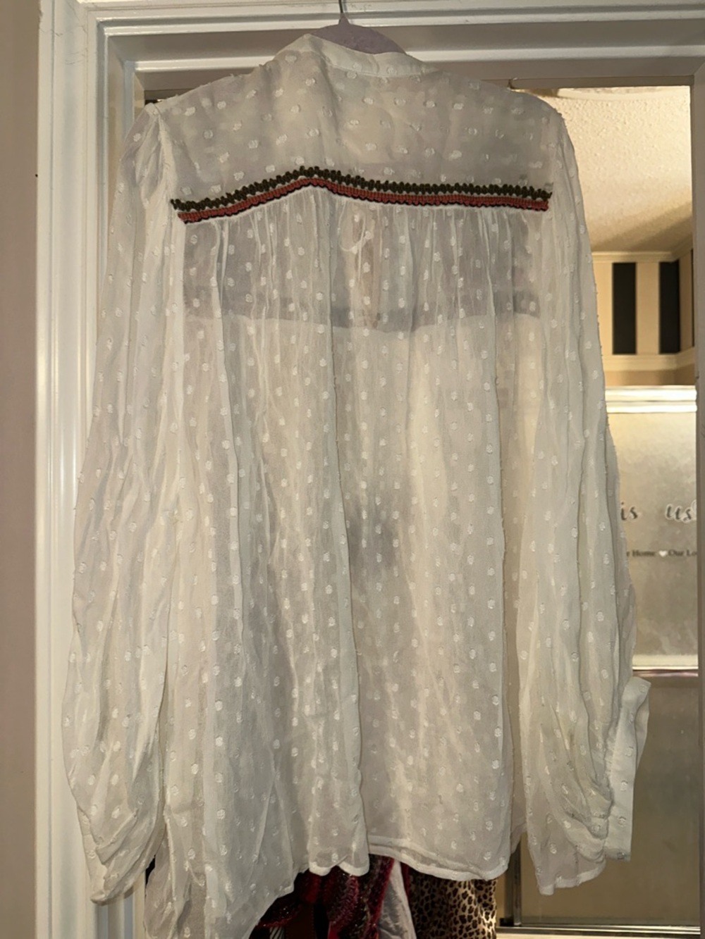 NWOT ivy jane Cream Swiss-Dot Tunic with Multicolor Embroidered xl new - Picture 7 of 8